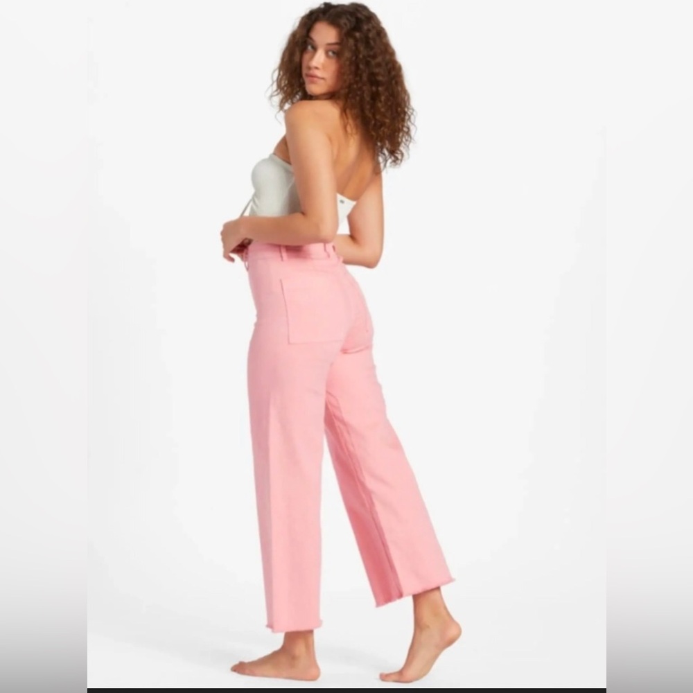 Billabong pink peony Side Kick raw hem Pants size 31 brand new